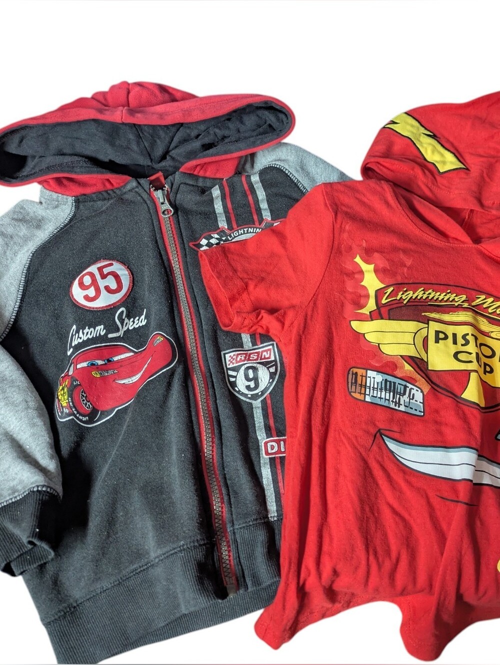 Disney Lightning McQueen Hoodie & Tee Set - Red, Black, Gray